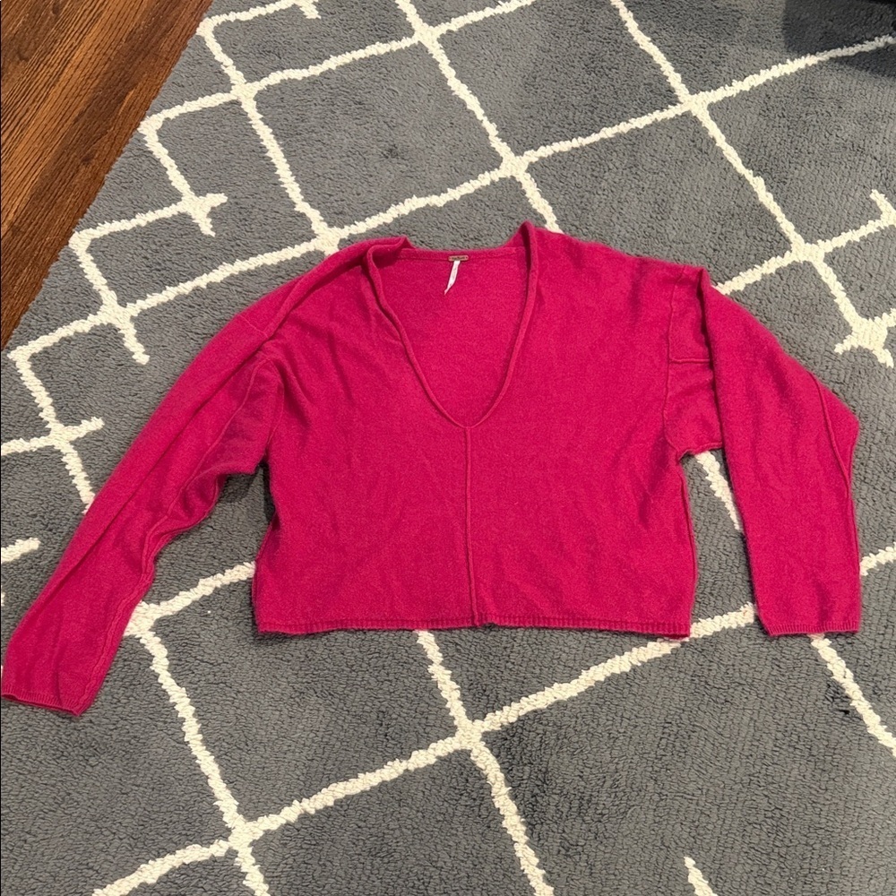 Free People Hot Pink Cashmere Sweater